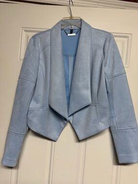 White Black Draped Open-Front Women's Jacket